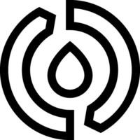 A black and white logo with a circle and a drop vector