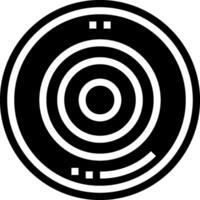 A black and white circular logo with a circle in the center vector
