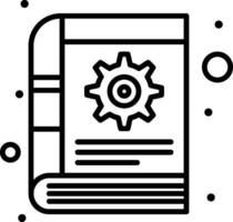 A book with gears on it and a gear icon vector