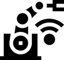 A robot with a wifi symbol on it vector