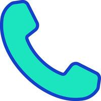 A phone icon with a blue outline vector