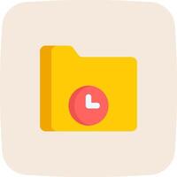 A folder icon with a clock on it vector