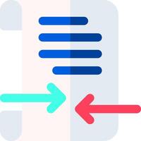 A document with two arrows pointing to it vector