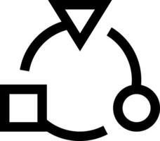 A black and white logo with a triangle and a circle vector