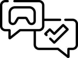 Two speech bubbles with a check mark on each vector