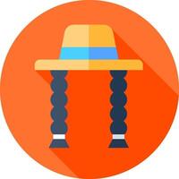A flat icon of a hat with braids vector