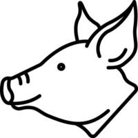 A pig head outline on a white background vector