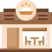 A bakery icon with a table and chairs vector
