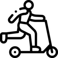 A man riding a scooter on a white background vector