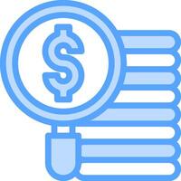 A magnifying dollar sign icon on a white background vector