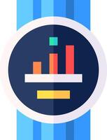 A flat icon with a bar chart on it vector