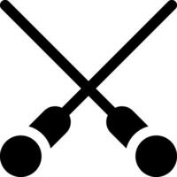 Crossed sticks icon on a white background vector