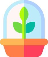 A plant in a pot with a green leaf vector