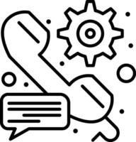 A phone call icon with gears and speech bubbles vector