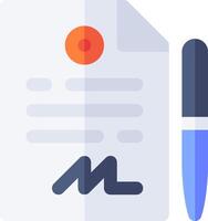 A pen and a document icon vector