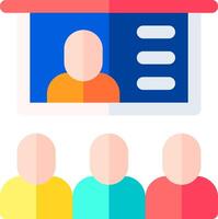 A group of people are sitting in front of a computer screen vector