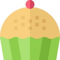 A cupcake with a red dot on top vector