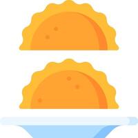 Two pieces of pie are on a plate vector