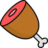 A chicken leg with a bone on it vector