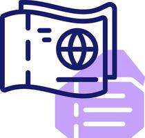 A book with a globe on it and a folder vector