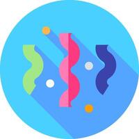 A flat icon of colorful streamers vector