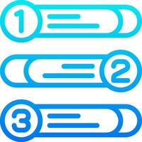 Three blue icons with numbers on them vector