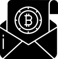 Bitcoin envelope icon vector