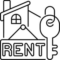 Renting a house with a key icon vector