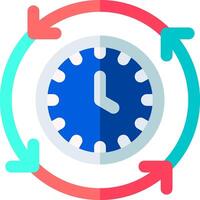A clock is surrounded by arrows and arrows vector