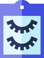 A pair of eyelashes icon on a blue background vector