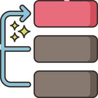 A flat icon of a stack of three boxes vector