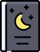 A book with a moon and stars on it vector