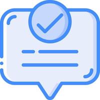 A speech bubble with a tick mark on it vector