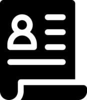 A black and white icon of a person with a book vector