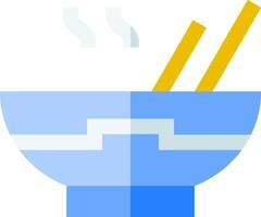 A bowl with chopsticks and noodles in it vector