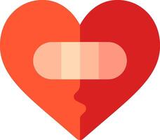 A broken heart with a bandage on it vector