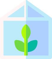 A green plant inside a window vector