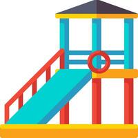 A colorful playground slide with a ladder and a slide vector