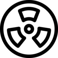 A black and white image of a radiation symbol vector