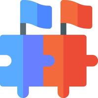 Two puzzle pieces with flags on them vector