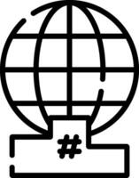 A black and white globe with a number on it vector