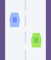 A game with two green and blue squares on the road vector