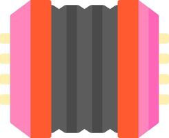 An accordion with a red stripe and pink stripe vector