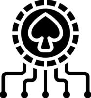 A black and white icon of a poker chip vector