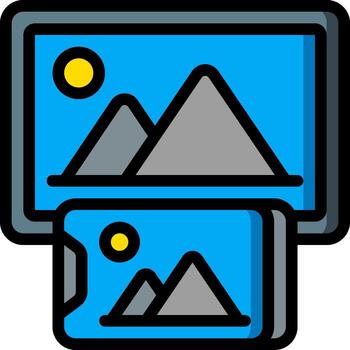 un computadora monitor con un montaña en el antecedentes vector