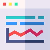 A flat icon of a graph with a bar chart vector