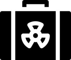 A black suitcase with a radiation symbol on it vector