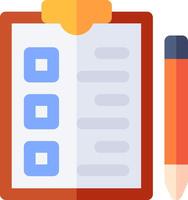 Clipboard with checklists and pencil vector