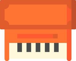 An orange piano keyboard icon vector