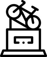 A black and white illustration of a bicycle on top of a box vector